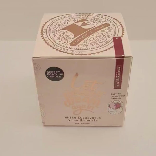 A video of the "Let yourself dream again" Secret Fortune Candle being unboxed.