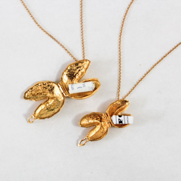 Mommy & Me • Signature and Medium Fortune Cookie Locket Set • Fortune