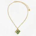 Secret Diary Book Locket (Emerald) - Gold
