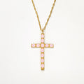 Cross Pendant (Blush) - Gold