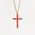 Cross Pendant (Pink) - Gold