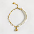 Fortune Cookie Pearl Bracelet - Gold