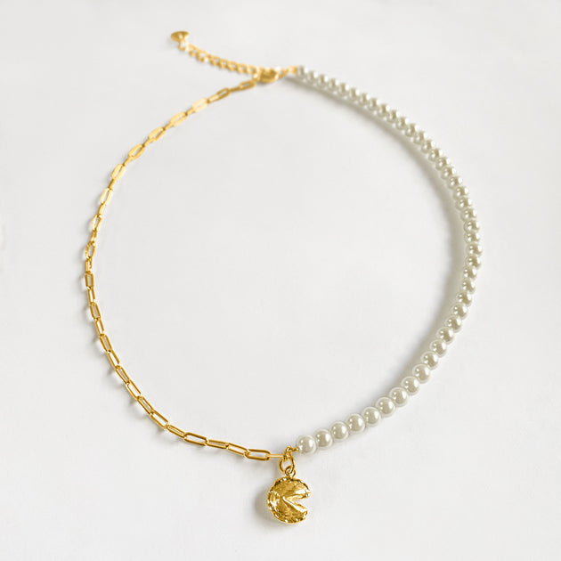 Fortune Cookie Pearl Necklace • Fortune & Frame