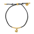 Fortune Cookie String Bracelet (Black) - Gold