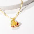 Jeweled Heart Locket - Gold