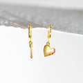 Mismatched Heart + Arrow Earrings - Gold