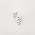 Mini Fortune Cookie Huggie Earrings - Silver