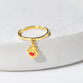 Sacred Heart Charm Ring - Gold