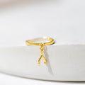 Wishbone Charm Ring - Gold