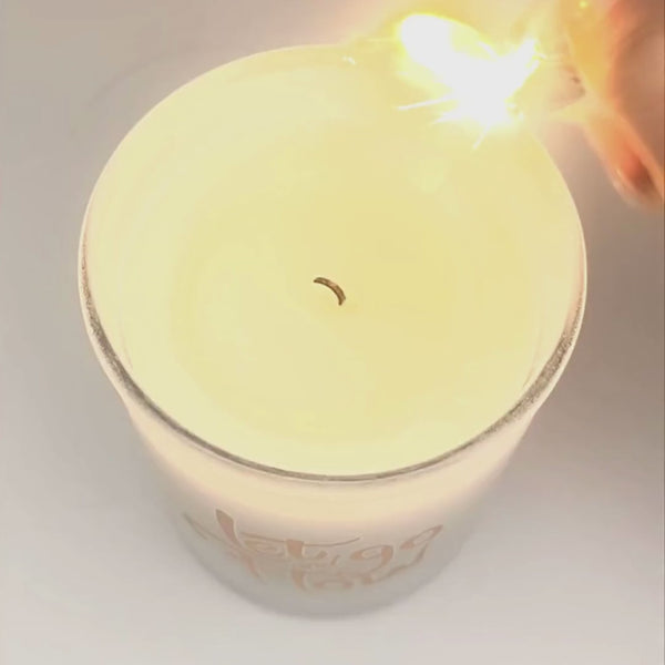 A video of the Let go and flow Secret Fortune Candle burning to reveal the message inside. 