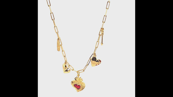 A video of the Heart Phases Charm Necklace, showing how the charms move.