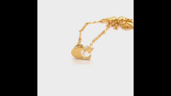 Video shows a 360 view of the 'C' Letter Necklace. 