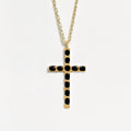 Cross Pendant (Onyx) - Gold