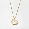 Deco Heart Locket (Ivory) - Gold