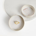 Deco Heart Signet Ring (Ivory) - Gold