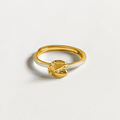 Fortune Cookie Ring (White) - Gold