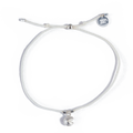 Fortune Cookie String Bracelet (Cream) - Silver