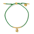 Fortune Cookie String Bracelet (Emerald) - Gold