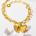 Jeweled Heart Bracelet - Gold
