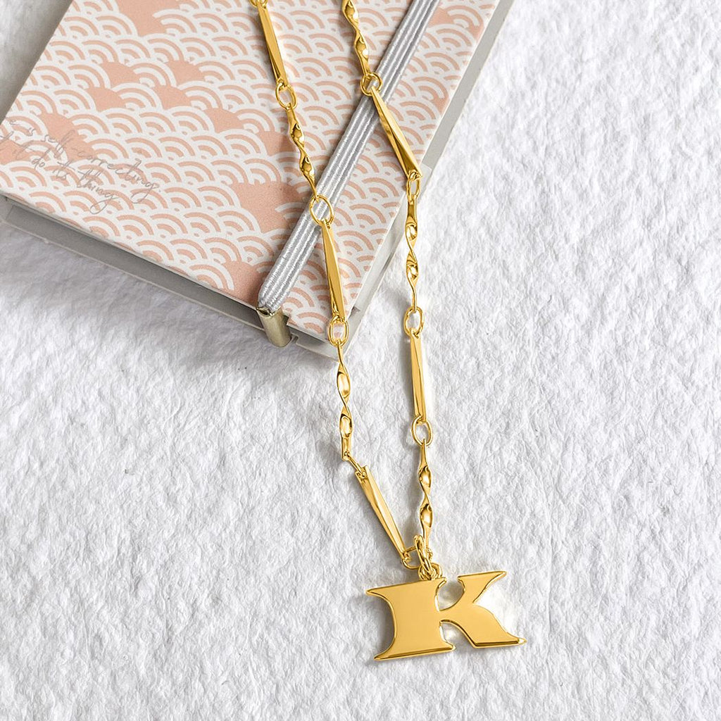 Personalized Gold Initial Letter Necklace