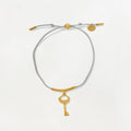 Key String Bracelet (Light Grey) - Gold