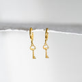 Mini Key of F Earrings - Gold