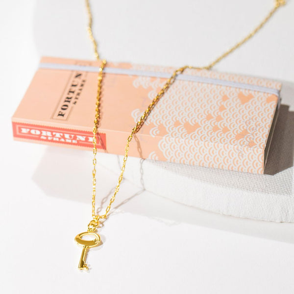 Key Pendant • Gold Key Necklace • Fortune & Frame