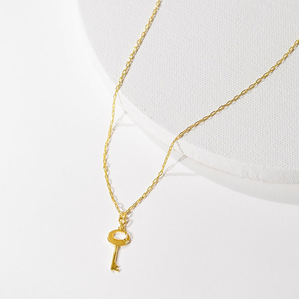 Key Pendant • Gold Key Necklace • Fortune & Frame