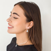 Mini Fortune Cookie Huggie Earrings - Silver