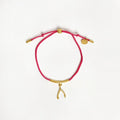 Wishbone String Bracelet (Innuendo Pink) - Gold