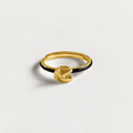 Fortune Cookie Ring (Black) - Gold