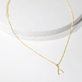Wishbone Pendant - Gold